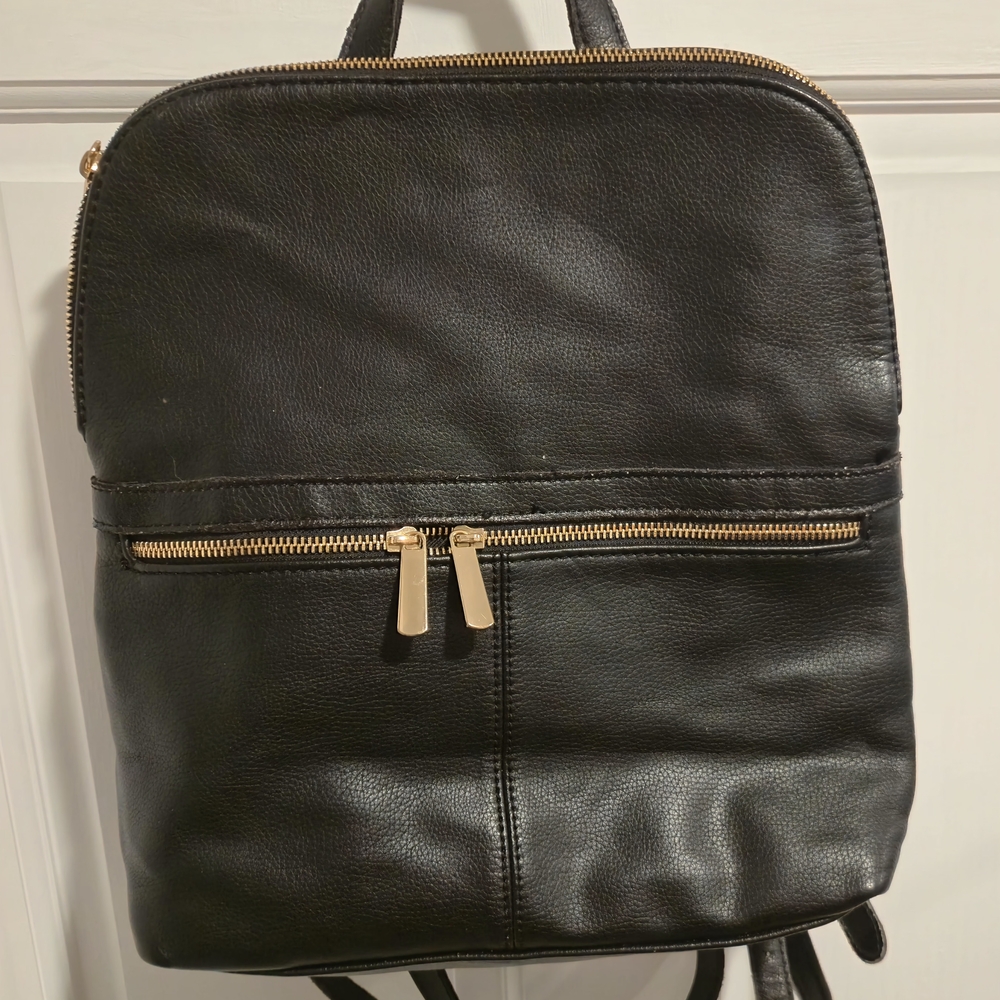 Black Leather Backpack